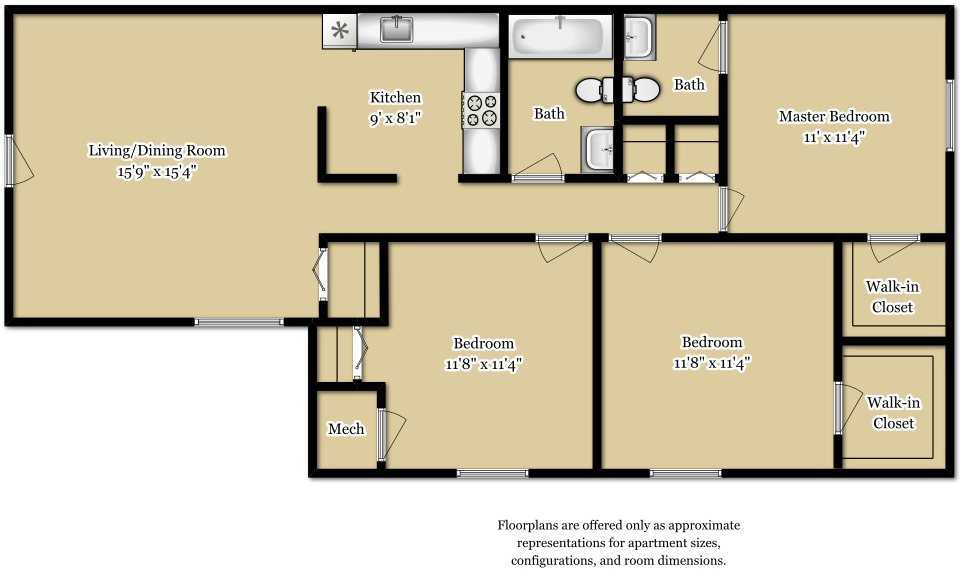 The Lexington, 3 Bedrooms, 1.5 Baths